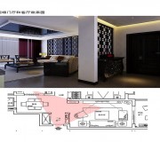 現(xiàn)場門廳和客廳效果圖